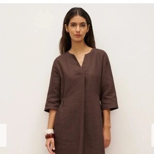 Niche Sophisticated Brown Midi Dress Size S